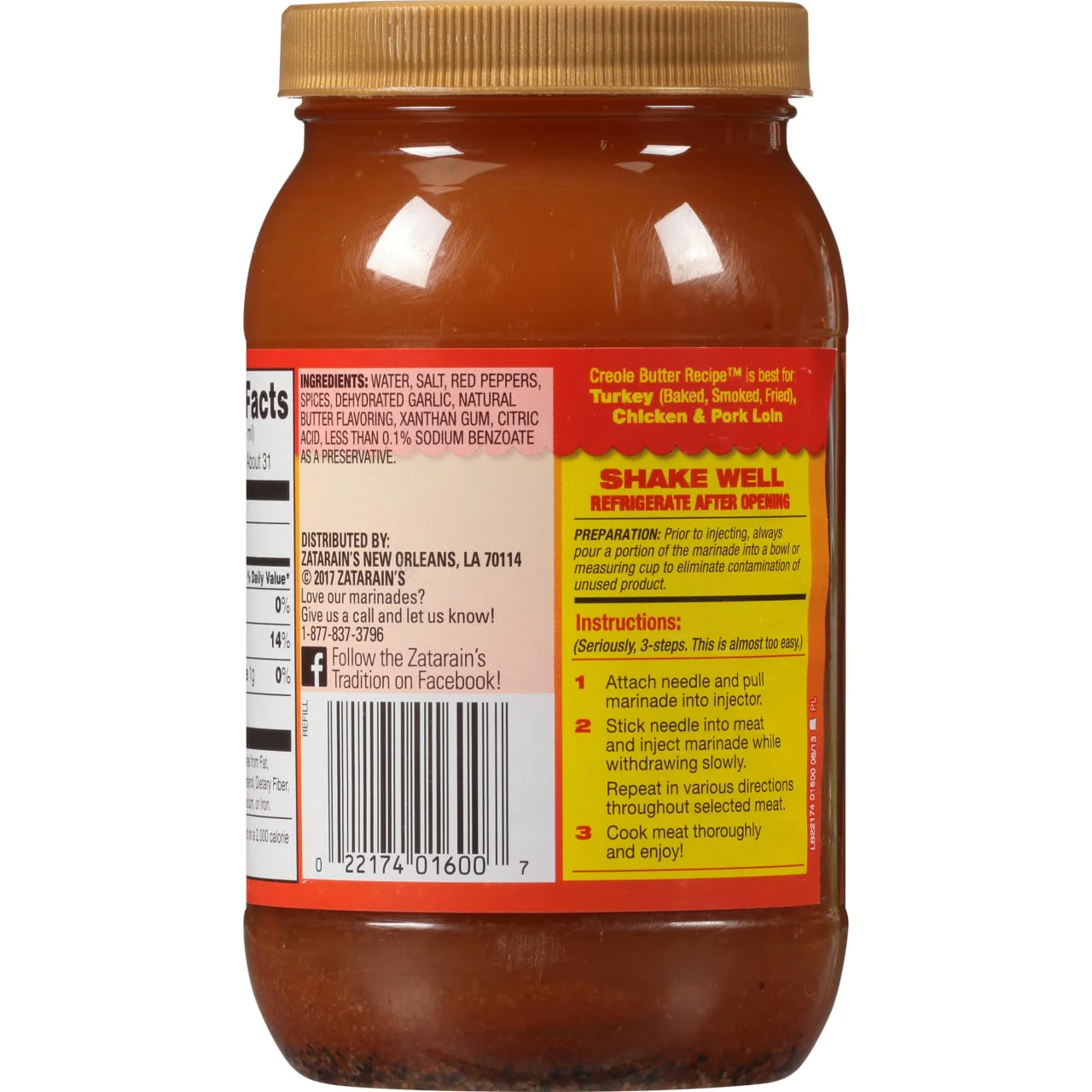 Zatarain's® Cajun Injectors® Creole Butter Recipe™ Injectable Marinade Refill, 16 oz - Image 6