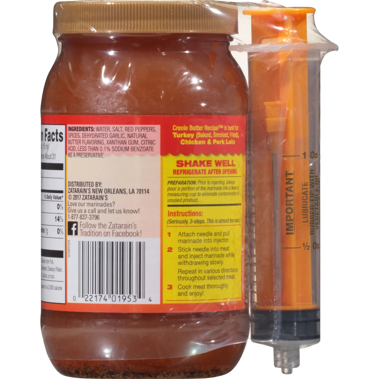Zatarain's® Cajun Injectors® Creole Butter Recipe™ Injectable Marinade with Injector, 16 oz - Image 7