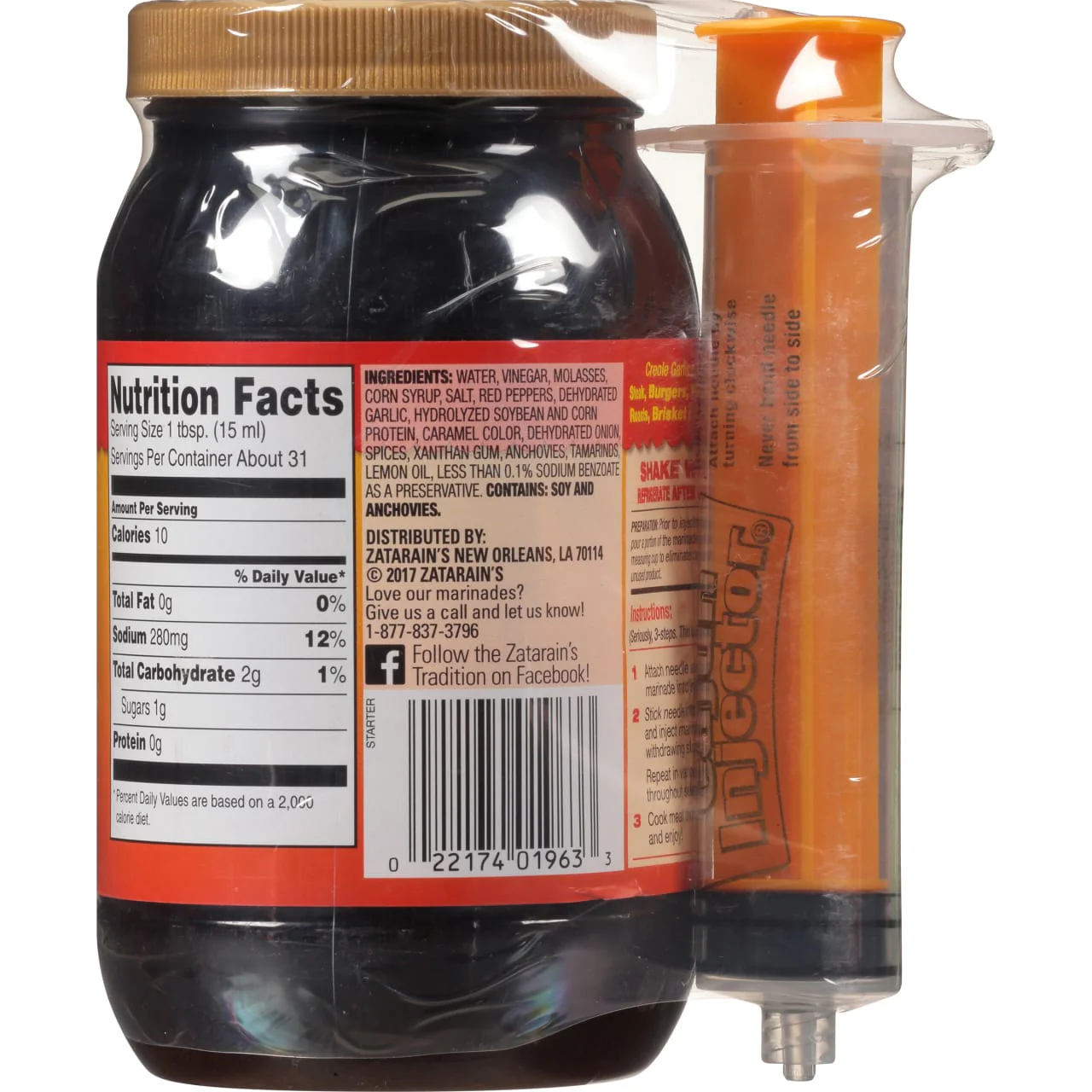 Zatarain's® Cajun Injectors® Creole Garlic Injectable Marinade with Injector, 16 oz - Image 8