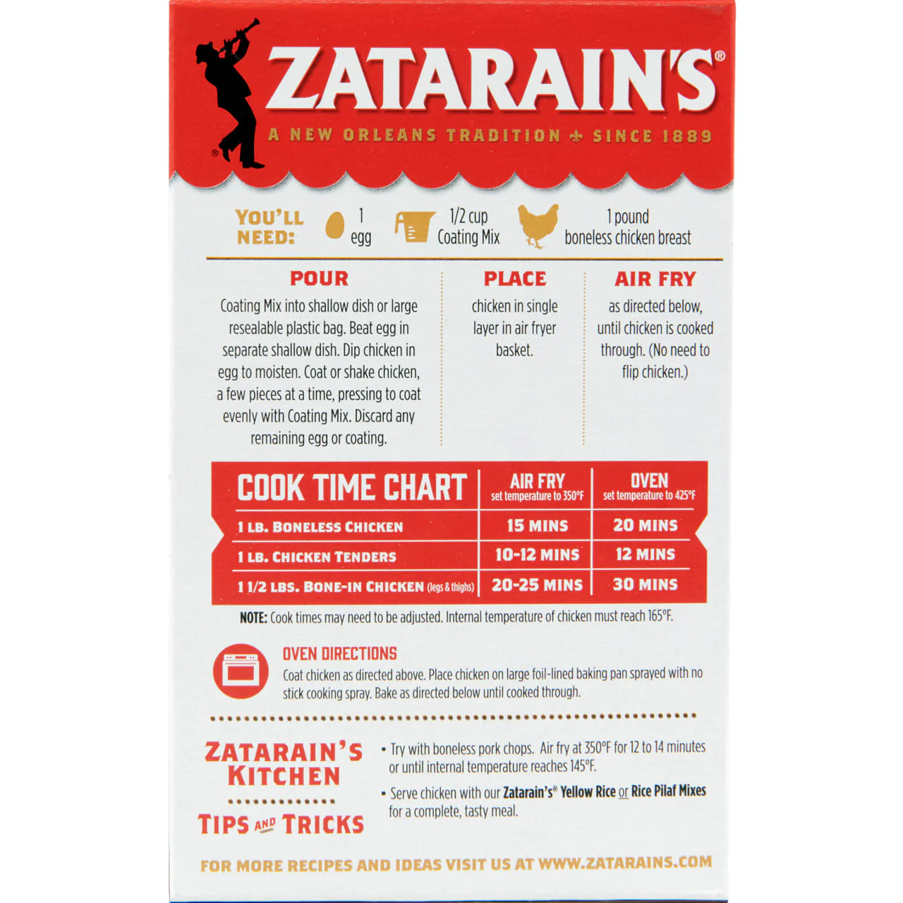 Zatarain's® Chicken Air Fryer Seasoned Coating, 5 oz - Image 7