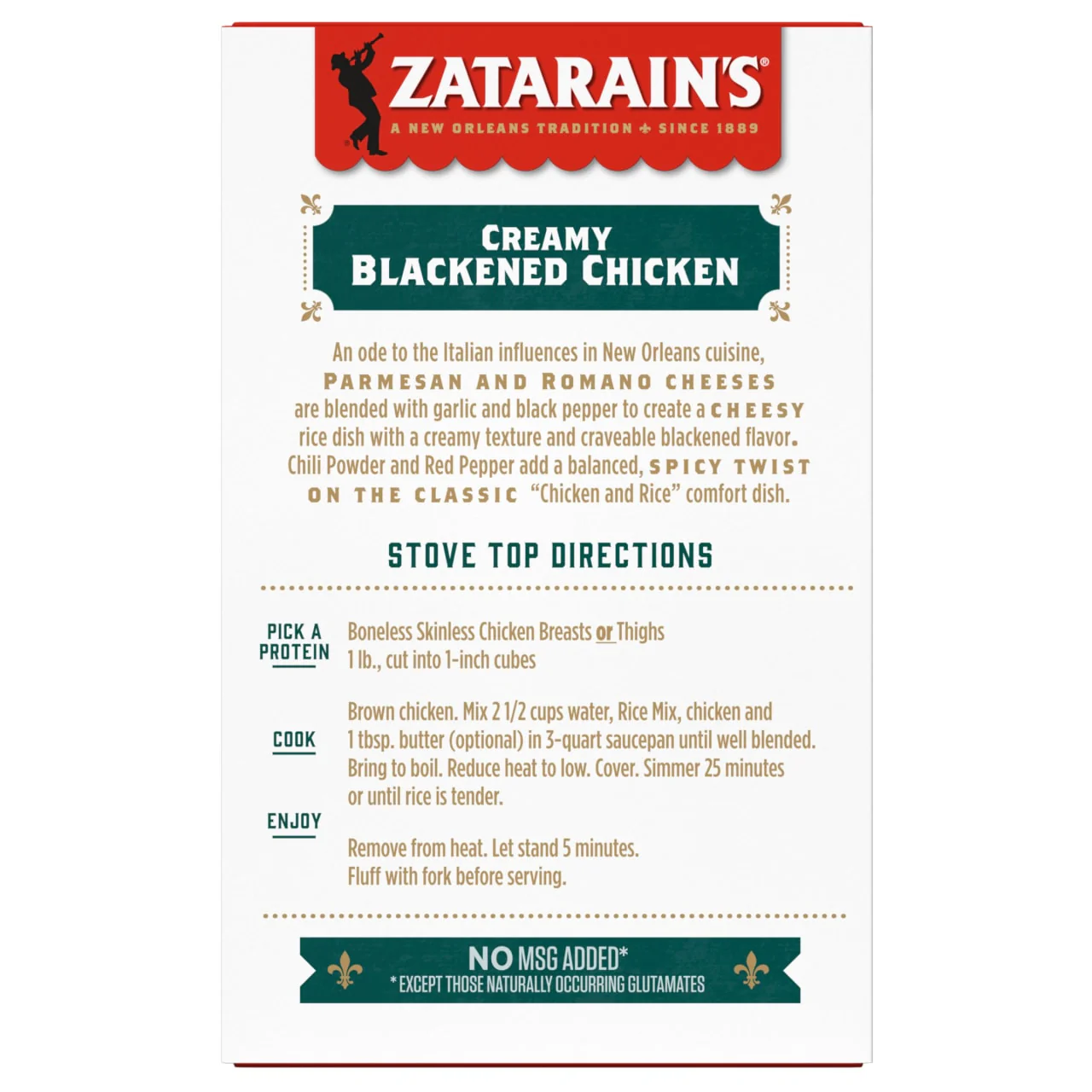 Zatarain's® Creamy Blackened Chicken Rice Mix, 8 oz - Image 8
