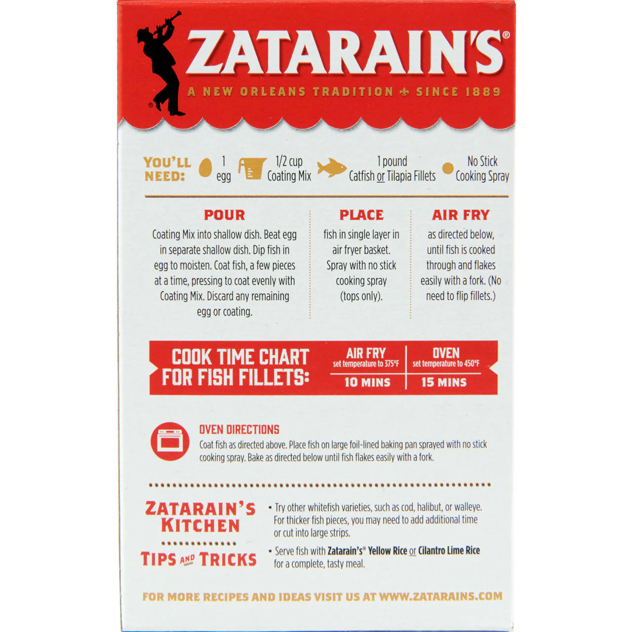 Zatarain's® Fish Air Fryer Seasoned Coating, 5 oz - Image 7