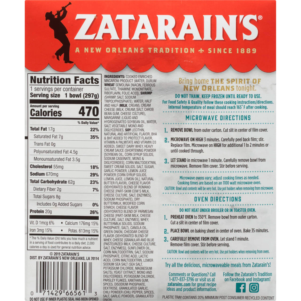 Zatarain's® Frozen Shrimp Alfredo, 10.5 oz - Image 20