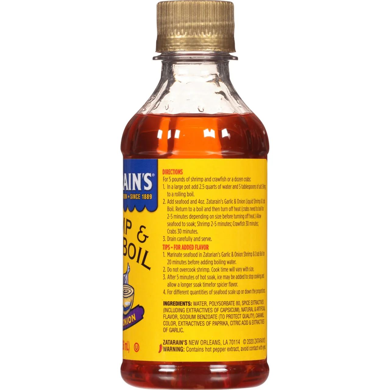 Zatarain's® New Orleans Style Liquid Crab Boil With Garlic & Onion, 8 fl oz - Image 8