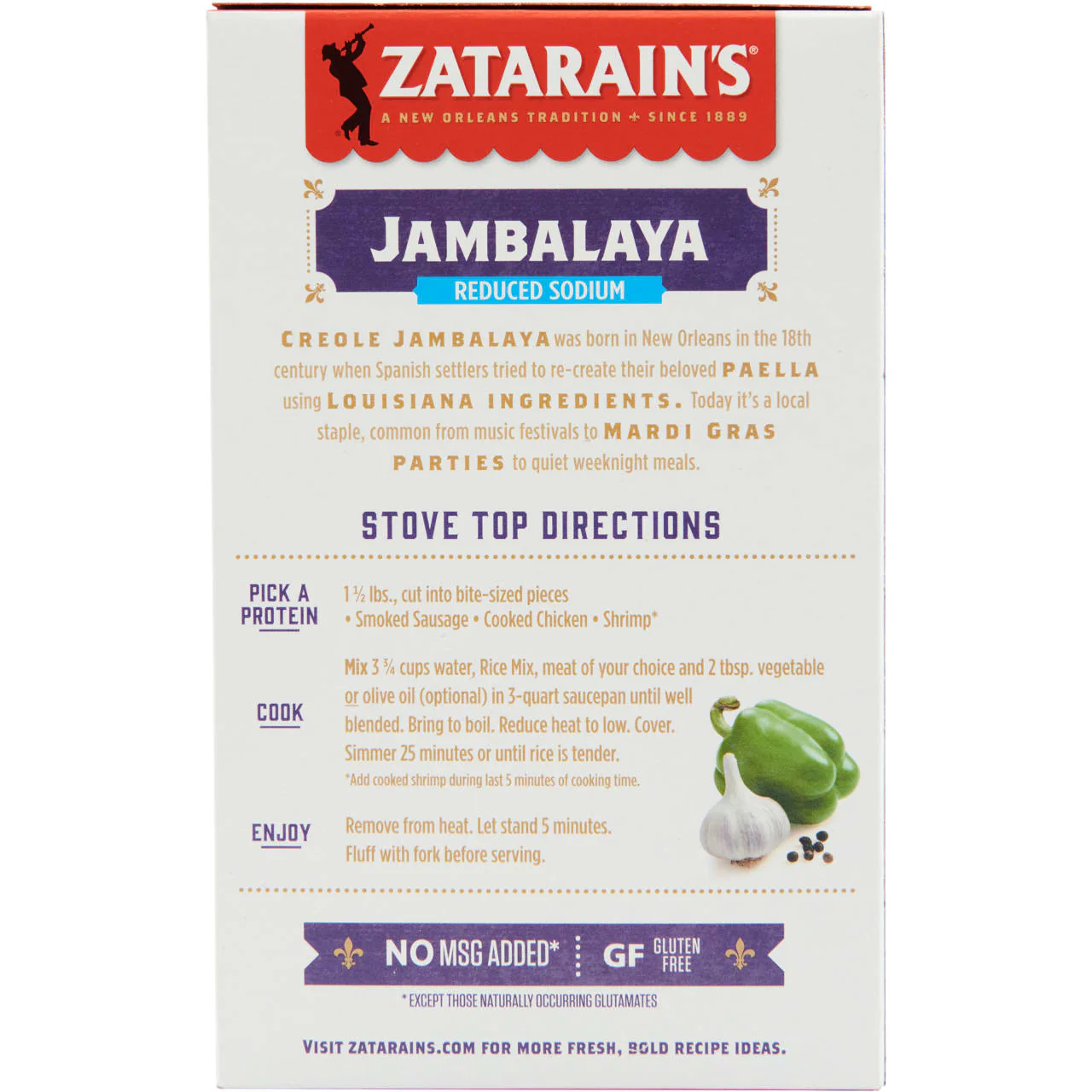 Zatarain's® Reduced Sodium Jambalaya Rice Dinner Mix, 12 oz - Image 8