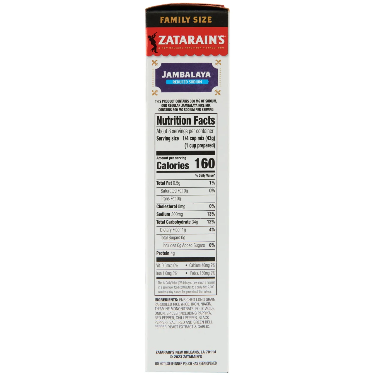 Zatarain's® Reduced Sodium Jambalaya Rice Dinner Mix, 12 oz - Image 9