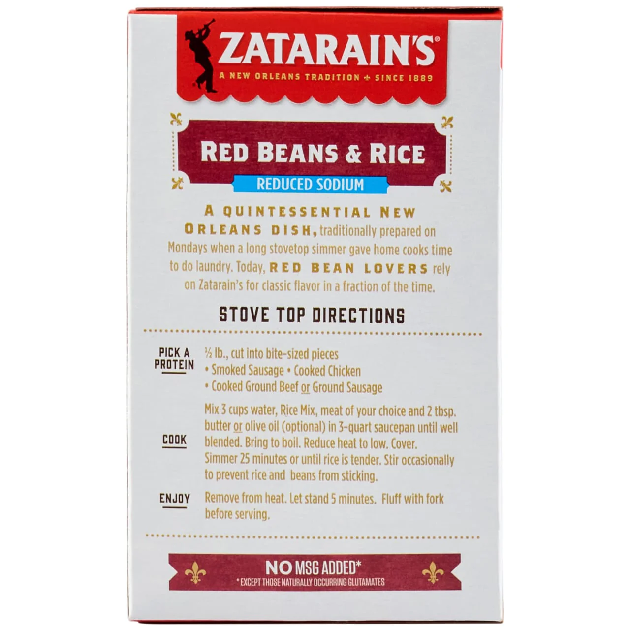 Zatarain's® Reduced Sodium Red Beans & Rice Mix, 8 oz - Image 7