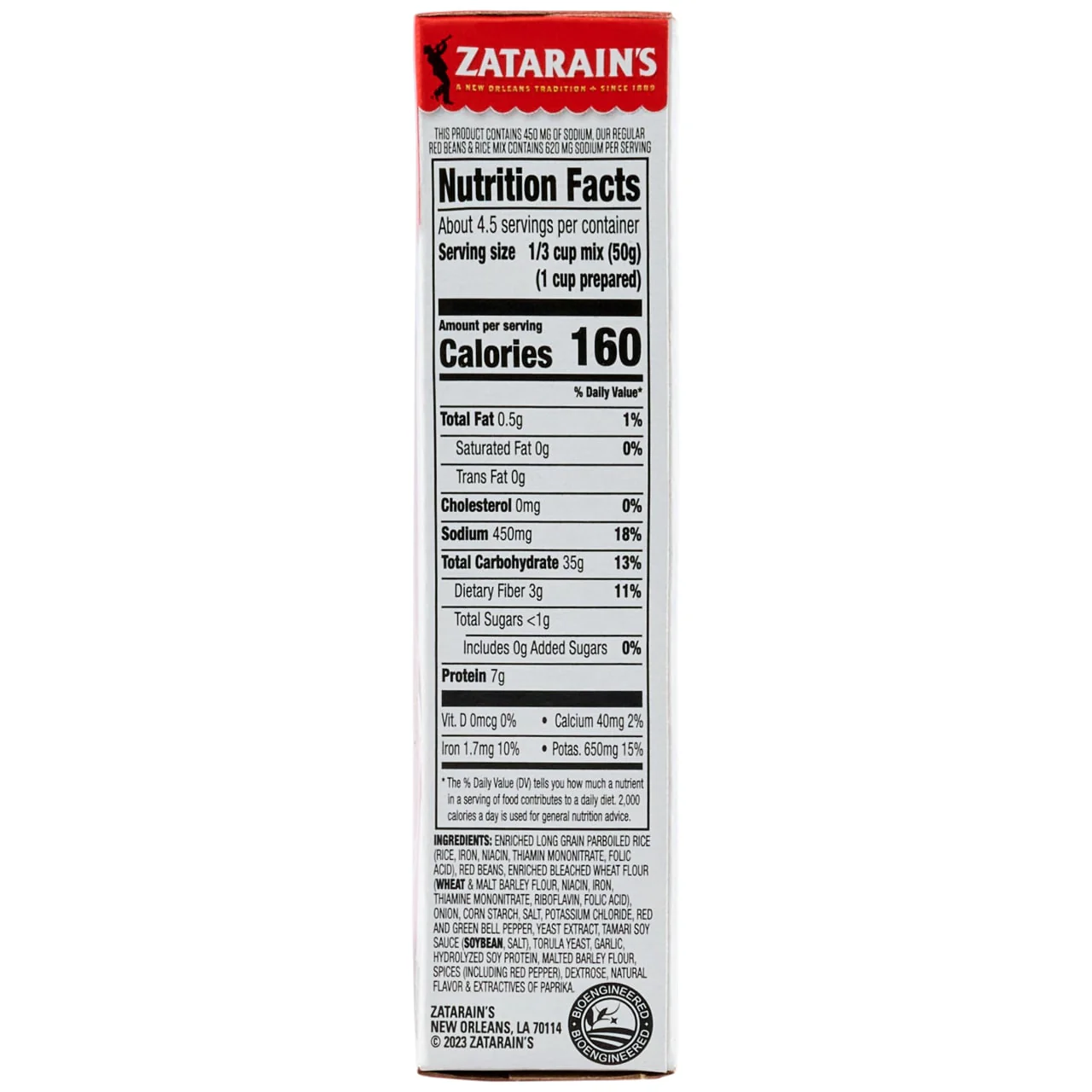 Zatarain's® Reduced Sodium Red Beans & Rice Mix, 8 oz - Image 8