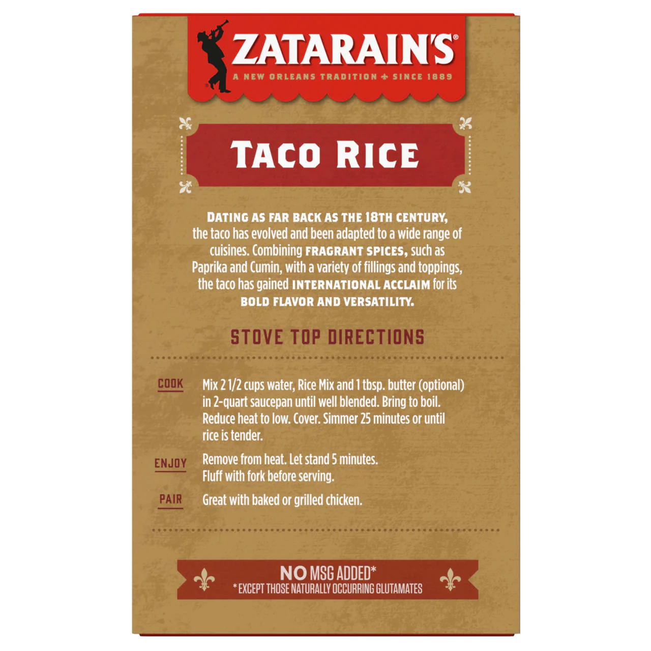 Zatarain's® Taco Rice Mix, 6.9 oz - Image 8