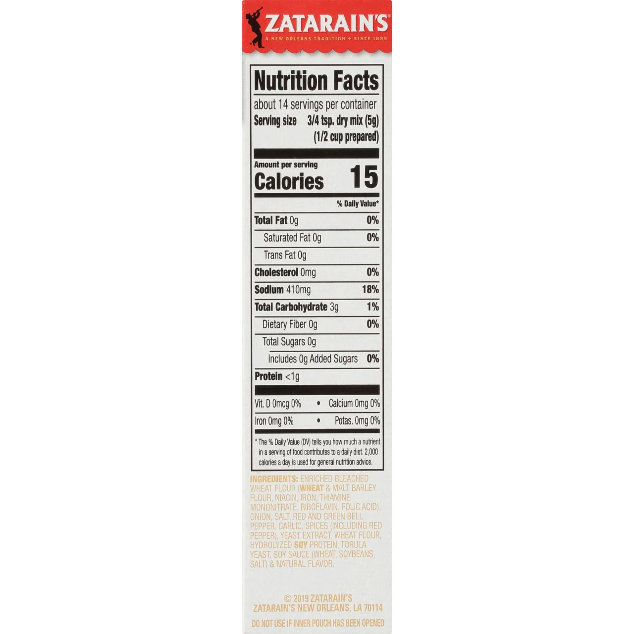 Zatarain's® White Bean Seasoning Mix, 2.4 oz - Image 6