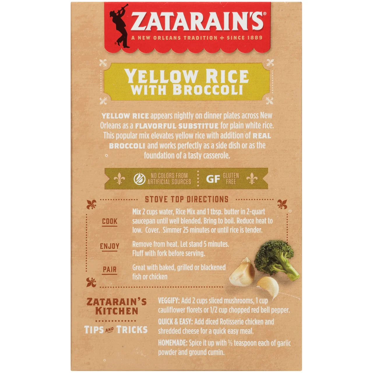 Zatarain's® Yellow Rice with Broccoli Rice Side, 6.900 oz - Image 8