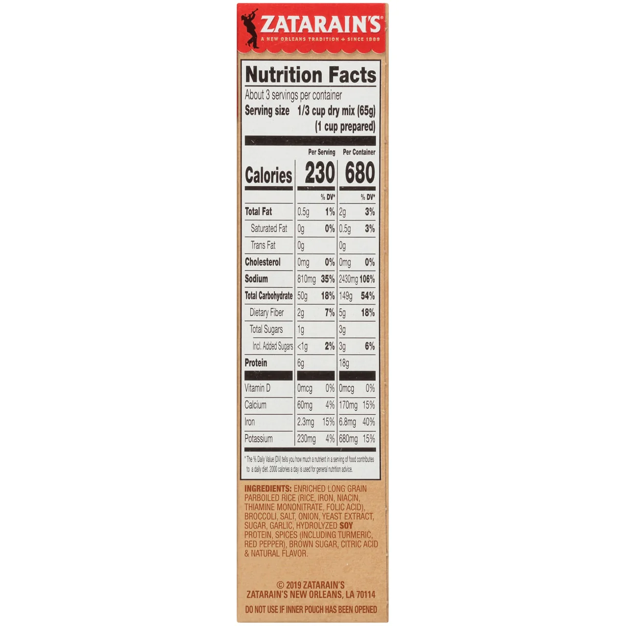 Zatarain's® Yellow Rice with Broccoli Rice Side, 6.900 oz - Image 9
