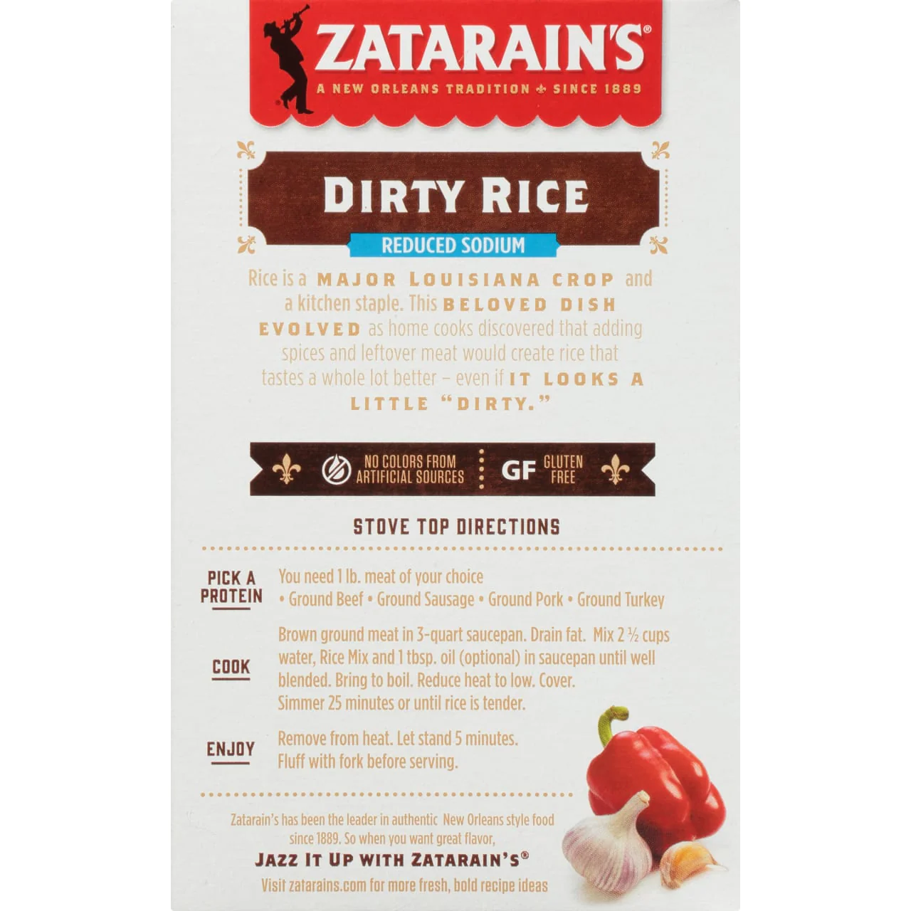 Zatarain's Reduced Sodium Dirty Rice Mix, 8 oz - Image 10